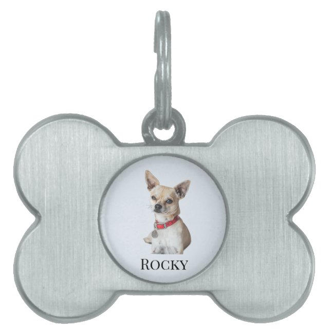 Placa Para Mascotas Personalized Dog Photo | Custom Pet Name  (Frente)