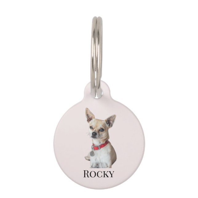 Placa Para Mascotas Personalized Dog Photo | Custom Pet Name  (Anverso)