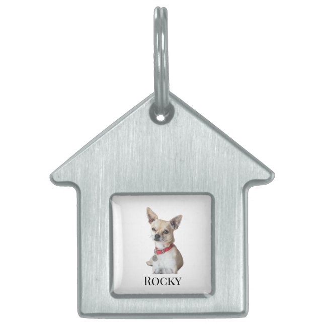 Placa Para Mascotas Personalized Dog Photo | Custom Pet Name  (Frente)
