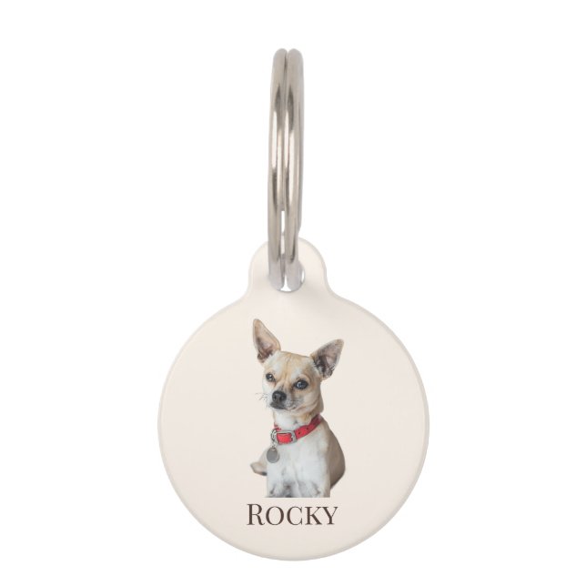 Placa Para Mascotas Personalized Dog Photo | Custom Pet Name  (Anverso)