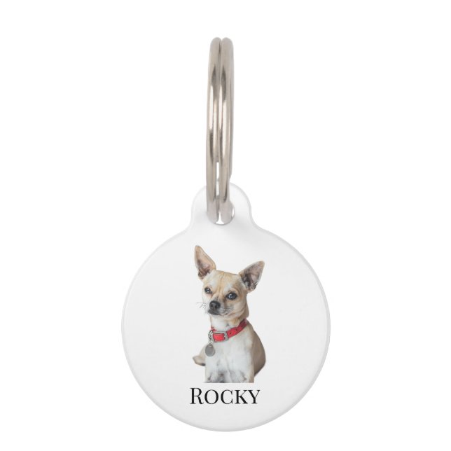 Placa Para Mascotas Personalized Dog Photo | Custom Pet Name  (Anverso)