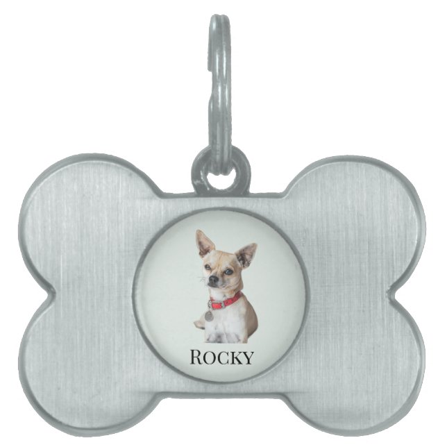 Placa Para Mascotas Personalized Dog Photo | Custom Pet Name  (Frente)