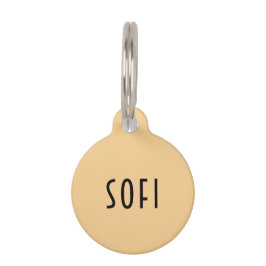Placa Para Mascotas Personalized Name Gold Color Elegant Round Pet ID 