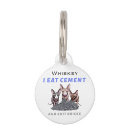 Placa Para Mascotas Personalized Sphynx Cats Funny I Eat Cement Meme 