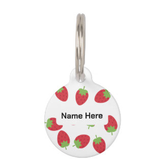 Placa Para Mascotas Personalized Strawberry Pet ID Tag