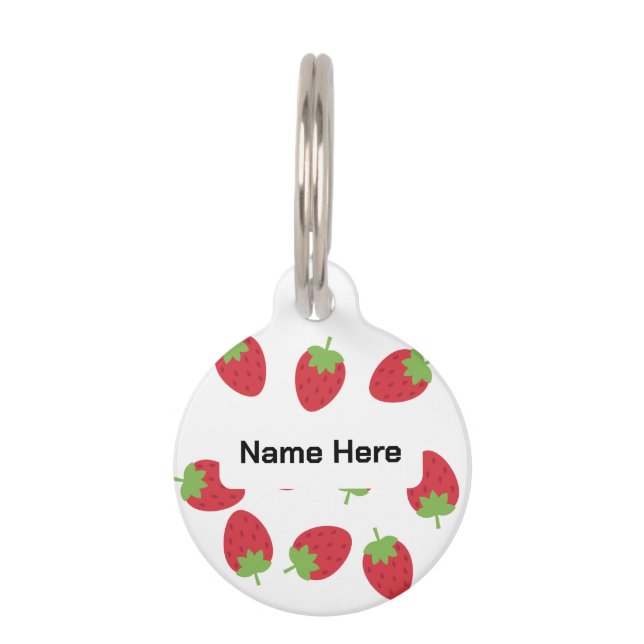 Placa Para Mascotas Personalized Strawberry Pet ID Tag (Anverso)