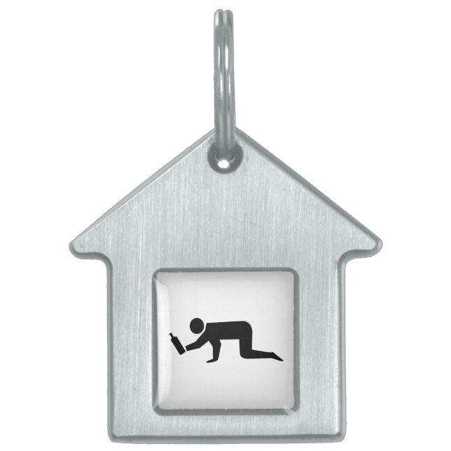 Placa Para Mascotas Personas borrachas (Frente)