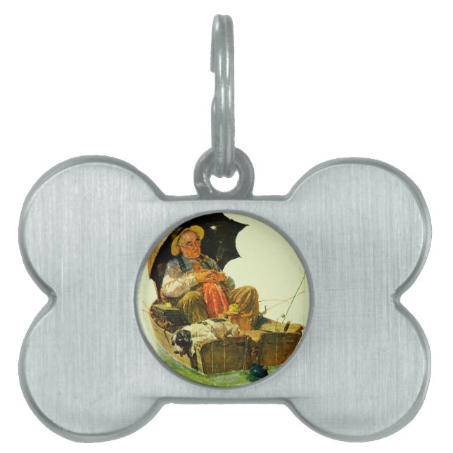 Placa Para Mascotas Pesca por destino (Frente)