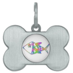 Placa Para Mascotas Pescado abstracto