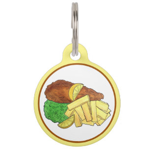 Placa Para Mascotas Pescado y chile Peas Restaurante pub británico com