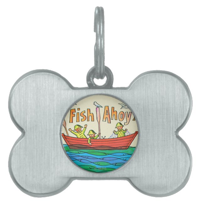 Placa Para Mascotas ¡Pescados Ahoy! (Frente)