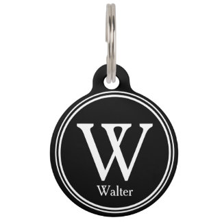 Placa Para Mascotas Pet ID Personalized Custom Name Tags - Black