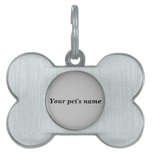 Placa Para Mascotas Pet’s Name With Gray Background on Bone Shaped (Frente)