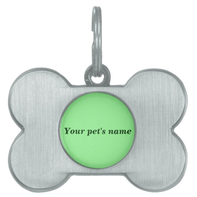 Placa Para Mascotas Pet’s Name With Light Green on Bone Shaped (Frente)
