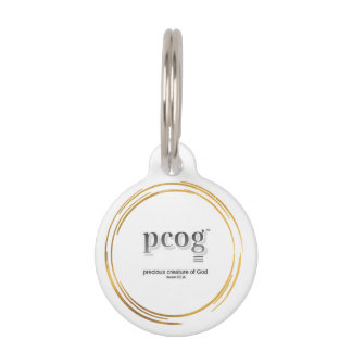 Placa Para Mascotas PET TAG pcog Acronym, Words, & Scripture