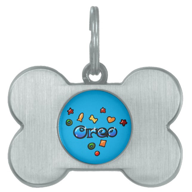 Placa Para Mascotas Pet's name Oreo croquettes (Frente)