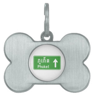 Placa Para Mascotas Phuket Ahead ⚠ Rótulo de tráfico por carretera en