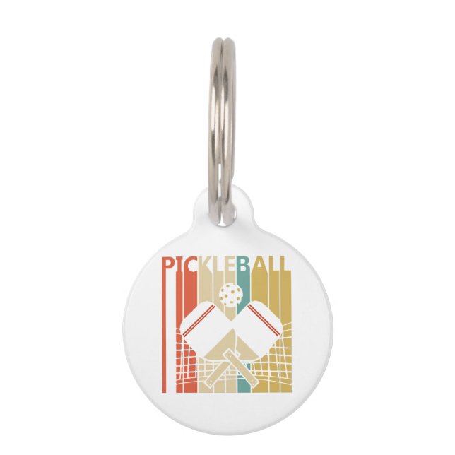 Placa Para Mascotas Pickleball Retro Vintage  (Anverso)