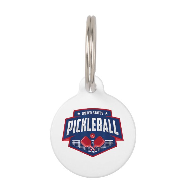 Placa Para Mascotas Pickleball Support Team Pickleball Player USA (Anverso)