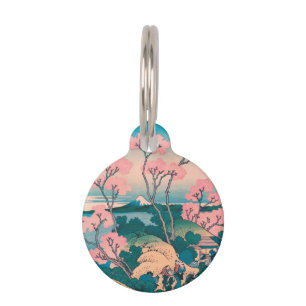 Placa Para Mascotas Picnic de primavera bajo las flores del árbol de 