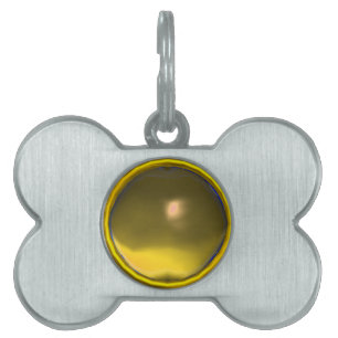 PLACA PARA MASCOTAS PIEDRA AMARILLA TOPAZ GEM