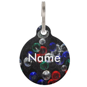 Placa Para Mascotas Piedras preciosas personalizadas