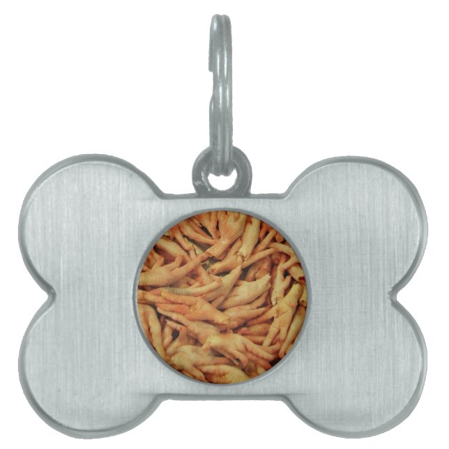 Placa Para Mascotas Pies de pollo crudo (Frente)