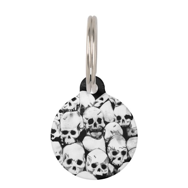 Placa Para Mascotas Pile-O-Skulls (Anverso)