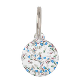 Placa Para Mascotas Pill Sprinkles Pattern