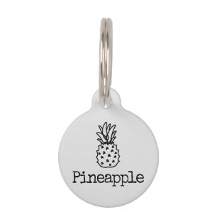 Placa Para Mascotas Piña de fruta tropical
