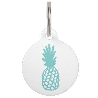 Placa Para Mascotas Piña de la aguamarina