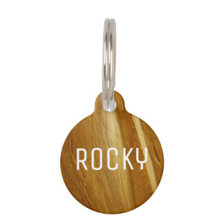 Placa Para Mascotas Pine Wood II Faux Wooden Textura