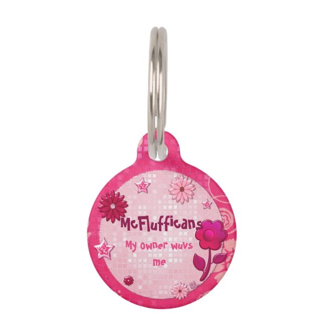 Placa Para Mascotas Pink at Play Jeweld ID PERSONALIZADO (Anverso)