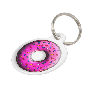 Placa Para Mascotas Pinky Donut con rociadores coloridos + tus ideas