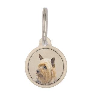 Placa Para Mascotas Pintado de seda terrer - Cuto original de arte de