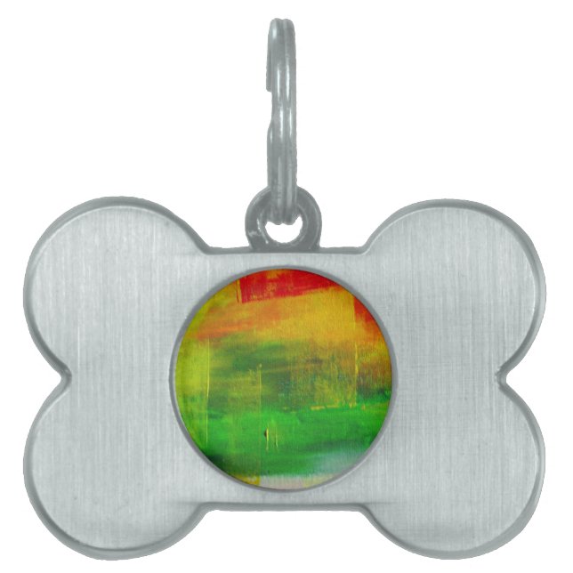 Placa Para Mascotas Pintura abstracta (Frente)