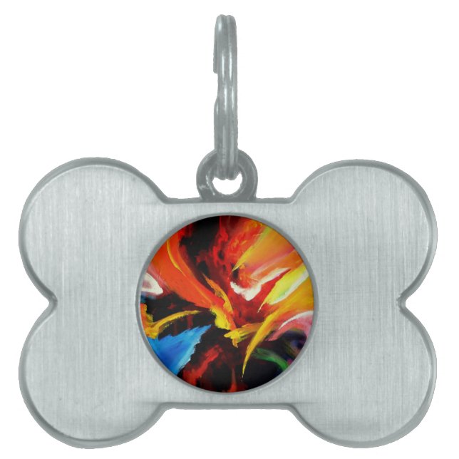 Placa Para Mascotas Pintura abstracta de Serdar Hizli (Frente)