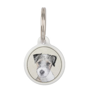 Placa Para Mascotas Pintura Áspera de Russell Terrier - Arte Original 