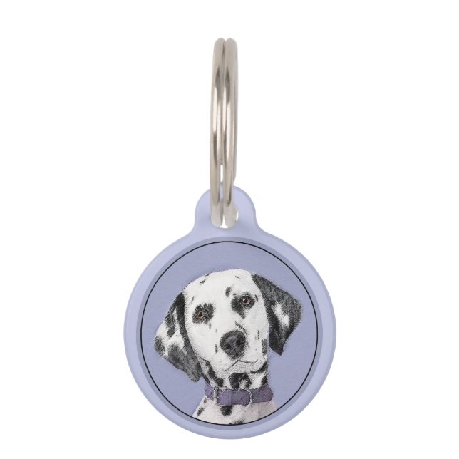 Placa Para Mascotas Pintura dálmata - Arte de perro original (Anverso)
