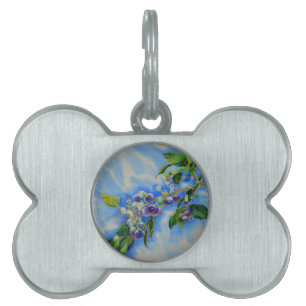 Placa Para Mascotas Pintura de acuarela de arándano