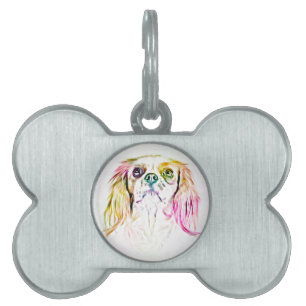 Placa Para Mascotas Pintura de arte canino Cavalier King Charles Spani