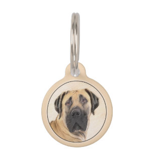 Placa Para Mascotas Pintura de Boerboel - Arte Perro Original Cuto