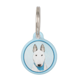 Placa Para Mascotas Pintura de Bull Terrier - Arte de Perro Original.