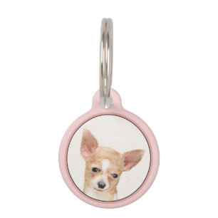 Placa Para Mascotas Pintura de Chihuahua - Arte Perro Original.