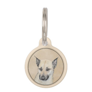 Placa Para Mascotas Pintura de Chinook (Orejas puntiagudas) - Arte Per