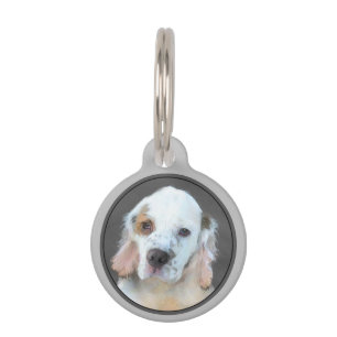 Placa Para Mascotas Pintura de Clumber Spaniel - Arte de Perro Origina