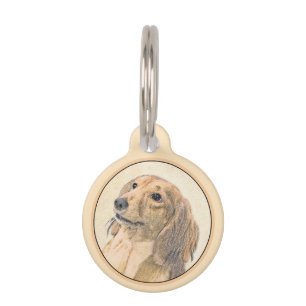Placa Para Mascotas Pintura de Dachshund (de cabello largo) - Arte Per
