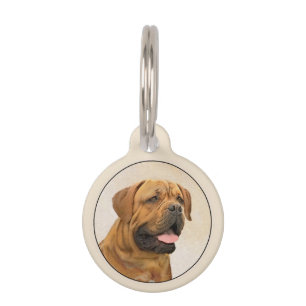 Placa Para Mascotas Pintura de Dogue de Bordeaux - Arte de Perro Origi