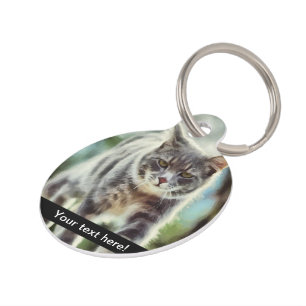 Placa Para Mascotas Pintura de gato