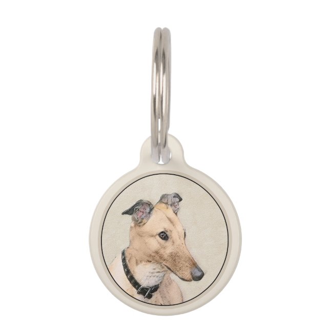Placa Para Mascotas Pintura de Greyhound - Arte de perros original muy (Anverso)